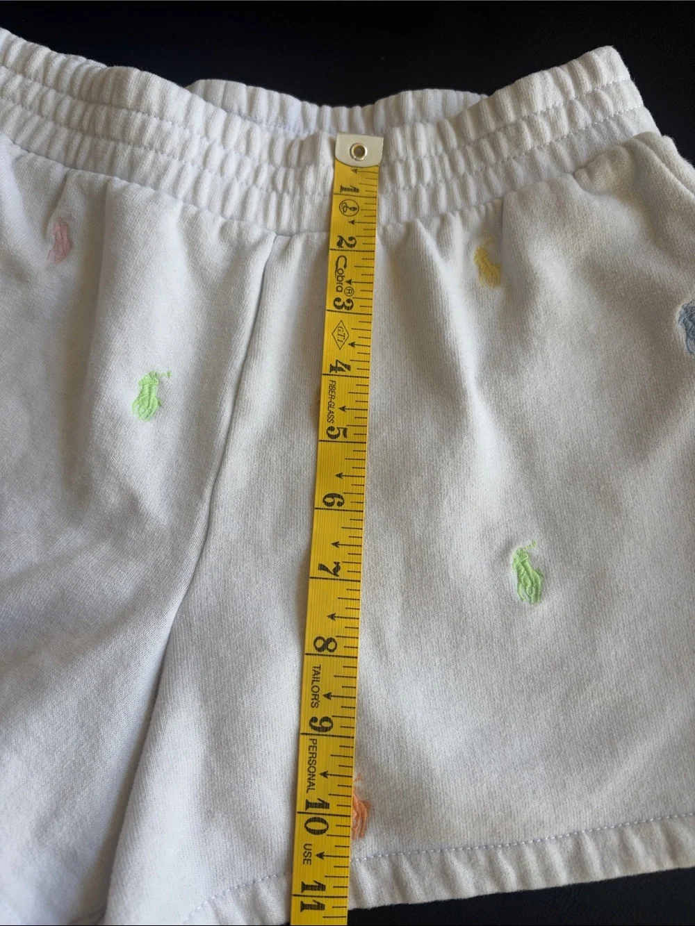 Polo Ralph Lauren White Terry Shorts Multicolor Pony Logo Kids XL 16